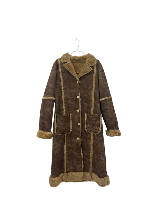 Y2K washed faux leather coat