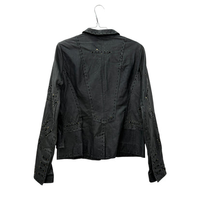 Stitched leather blazer jacket