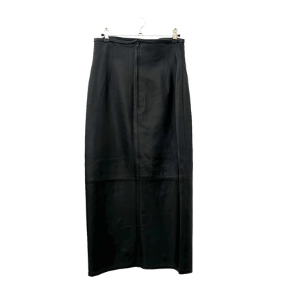 90s real leather maxi skirt