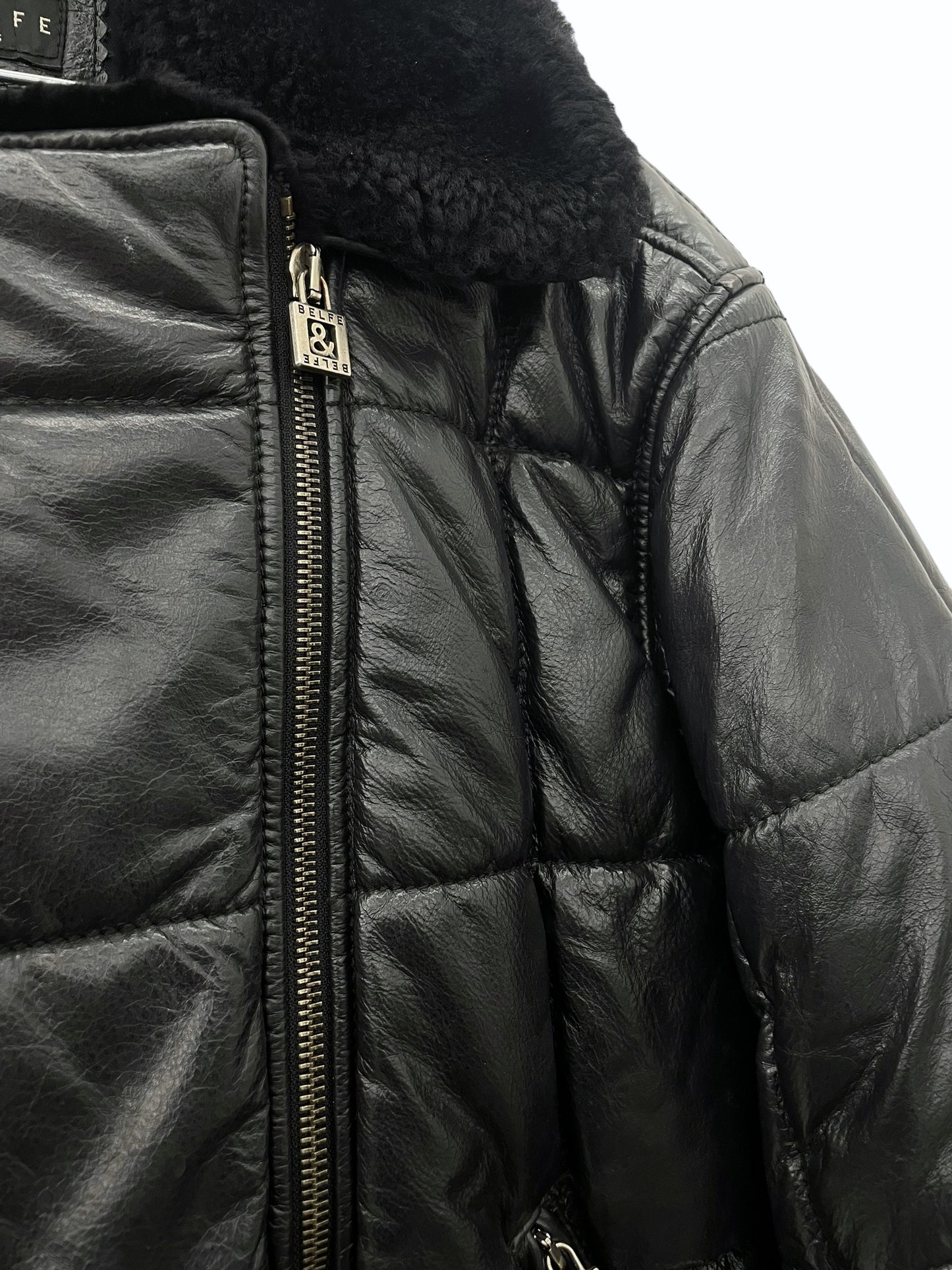 90s real leather bomber jacket