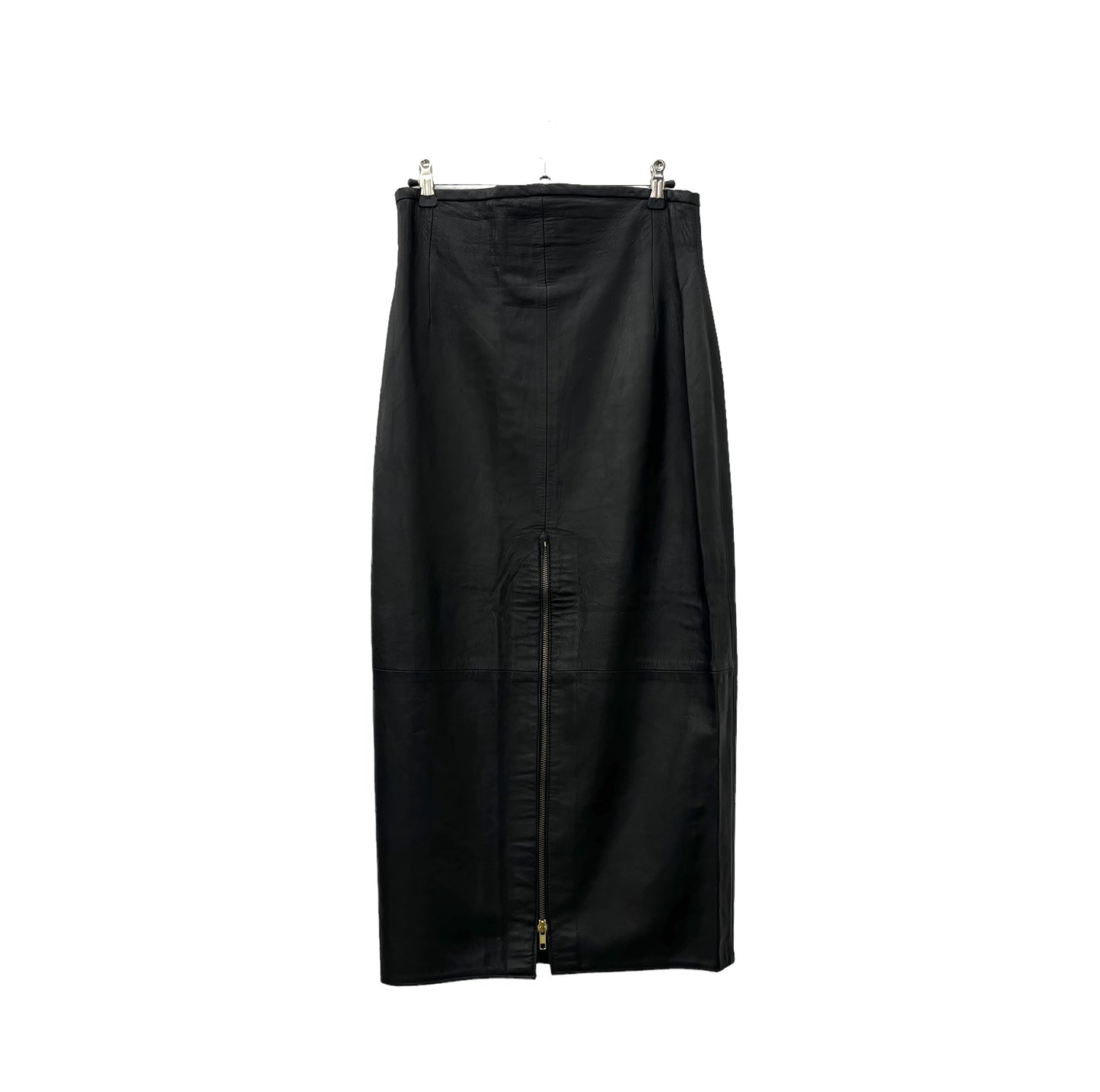 90s real leather maxi skirt