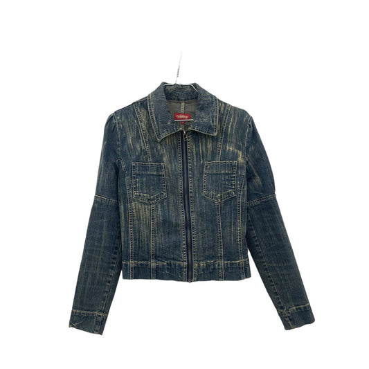 Y2K tie die denim jacket