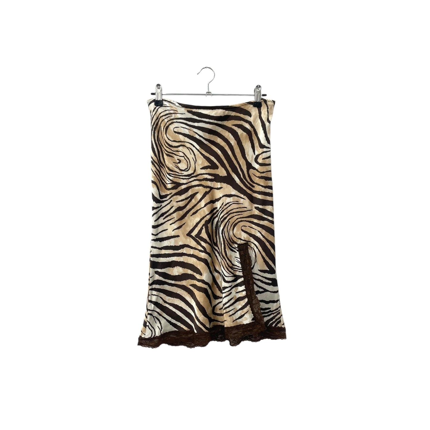 90s zebra print midi skirt