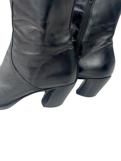 Y2K pointed leather boots