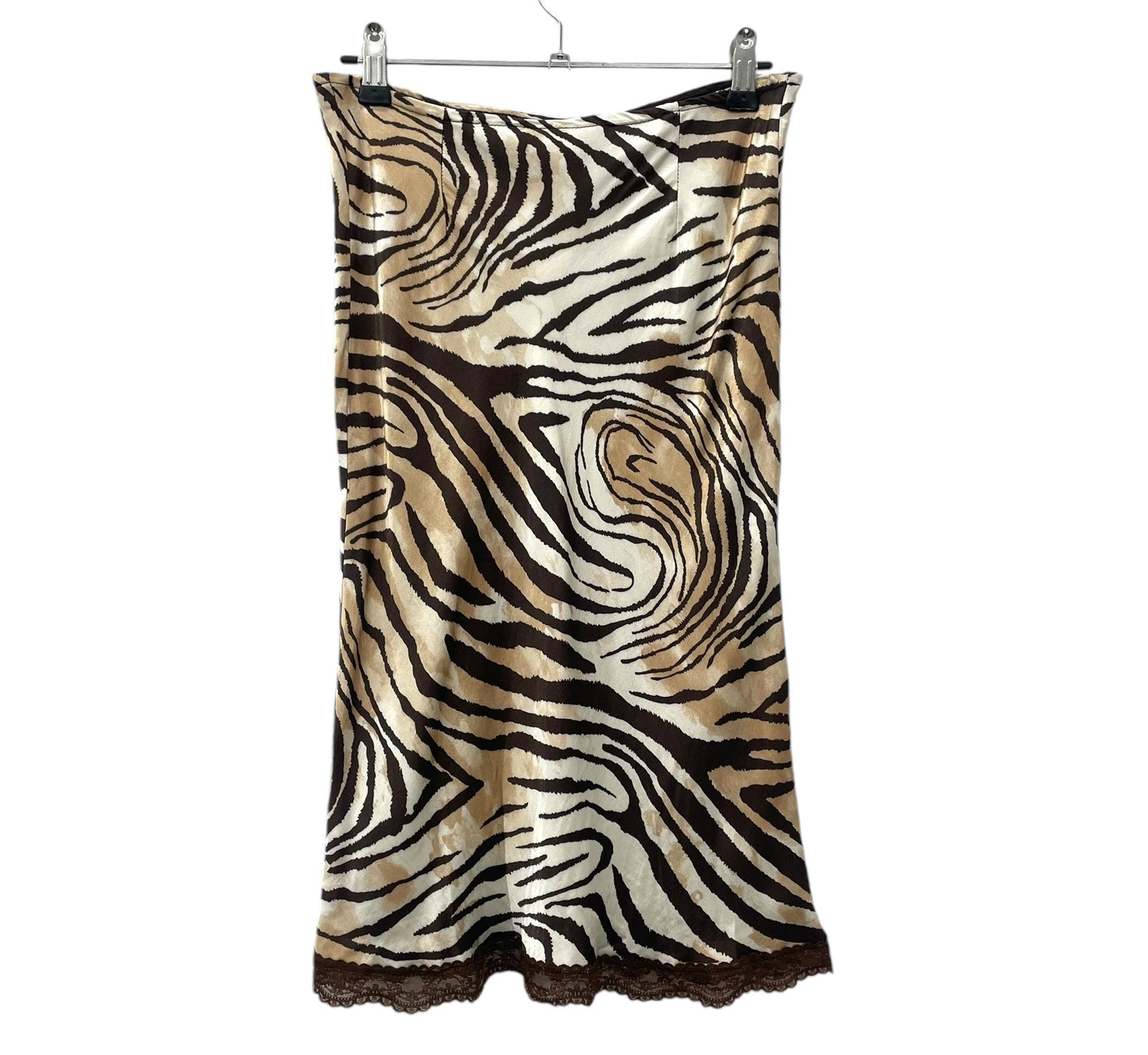 90s zebra print midi skirt