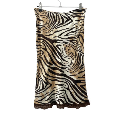 90s zebra print midi skirt