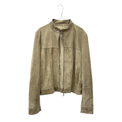 Faded khaki suede leather jacket