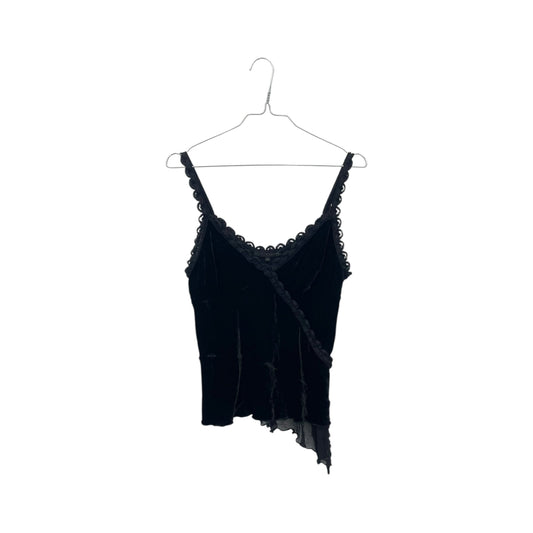 90s asymmetrical velvet strap top