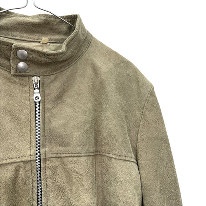 Faded khaki suede leather jacket