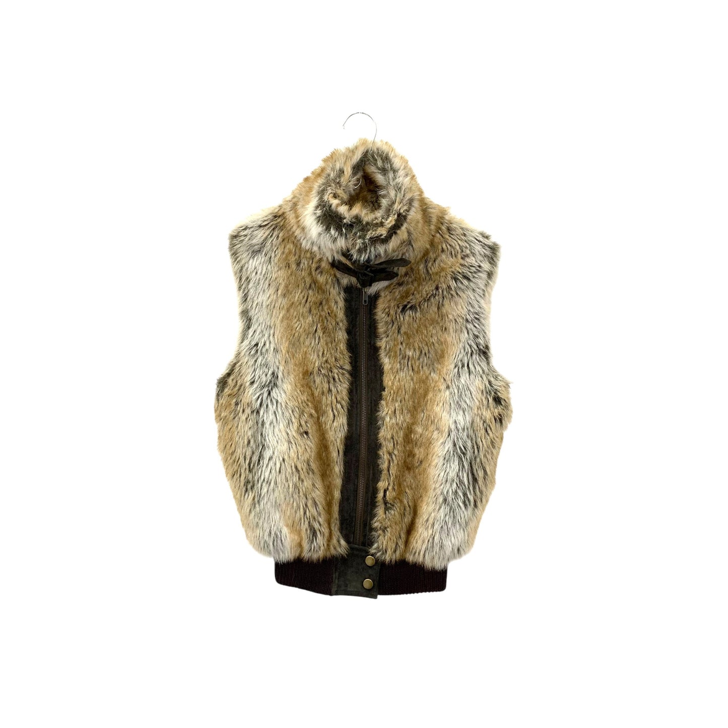 Y2K faux fur / leather vest