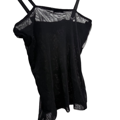 Crinkled mesh bustier top