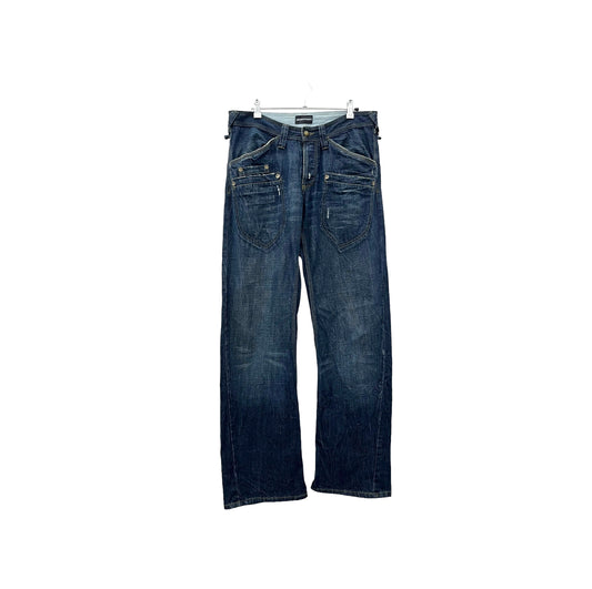 Y2K Armani navy low-rise jeans