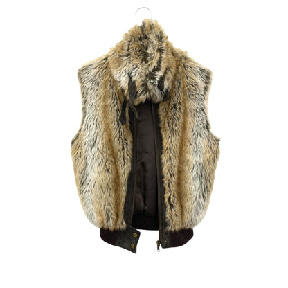 Y2K faux fur / leather vest