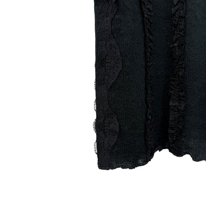 Strappy lace wool bustier