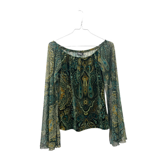 Y2K velvet mesh paisley top