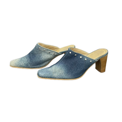 Y2K denim mules with rivets