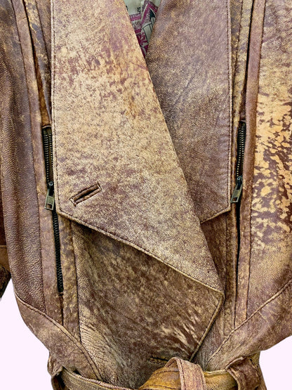 90s washed leather jacket