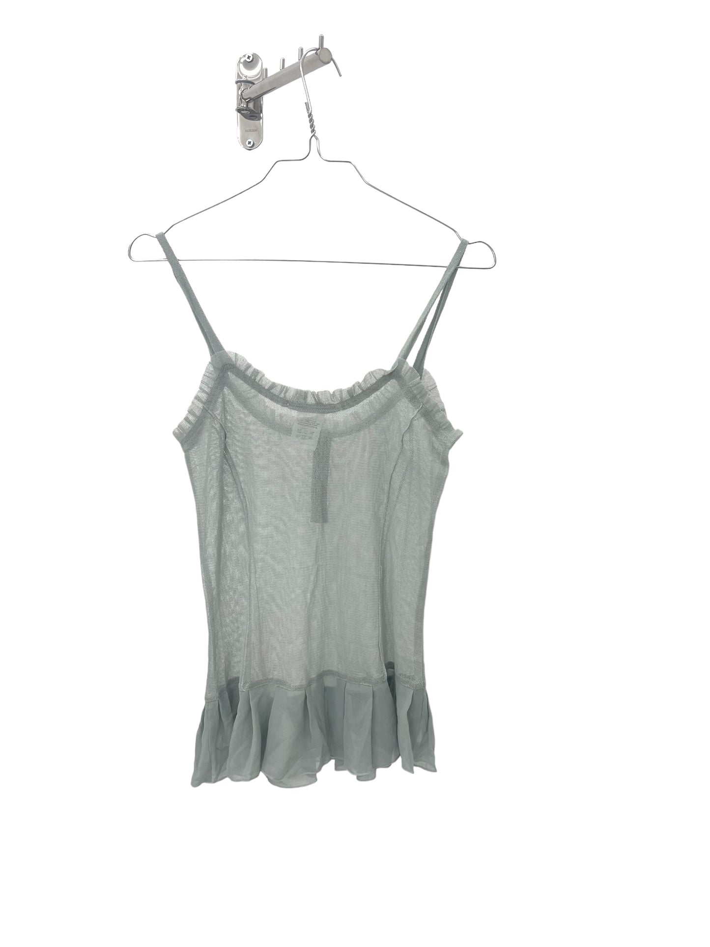 Y2K ruffled camisole mesh top