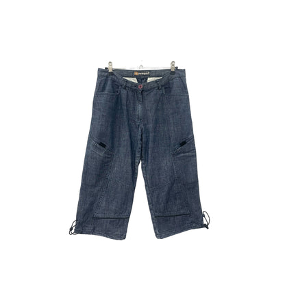 90s 3/4 baggy denim shorts