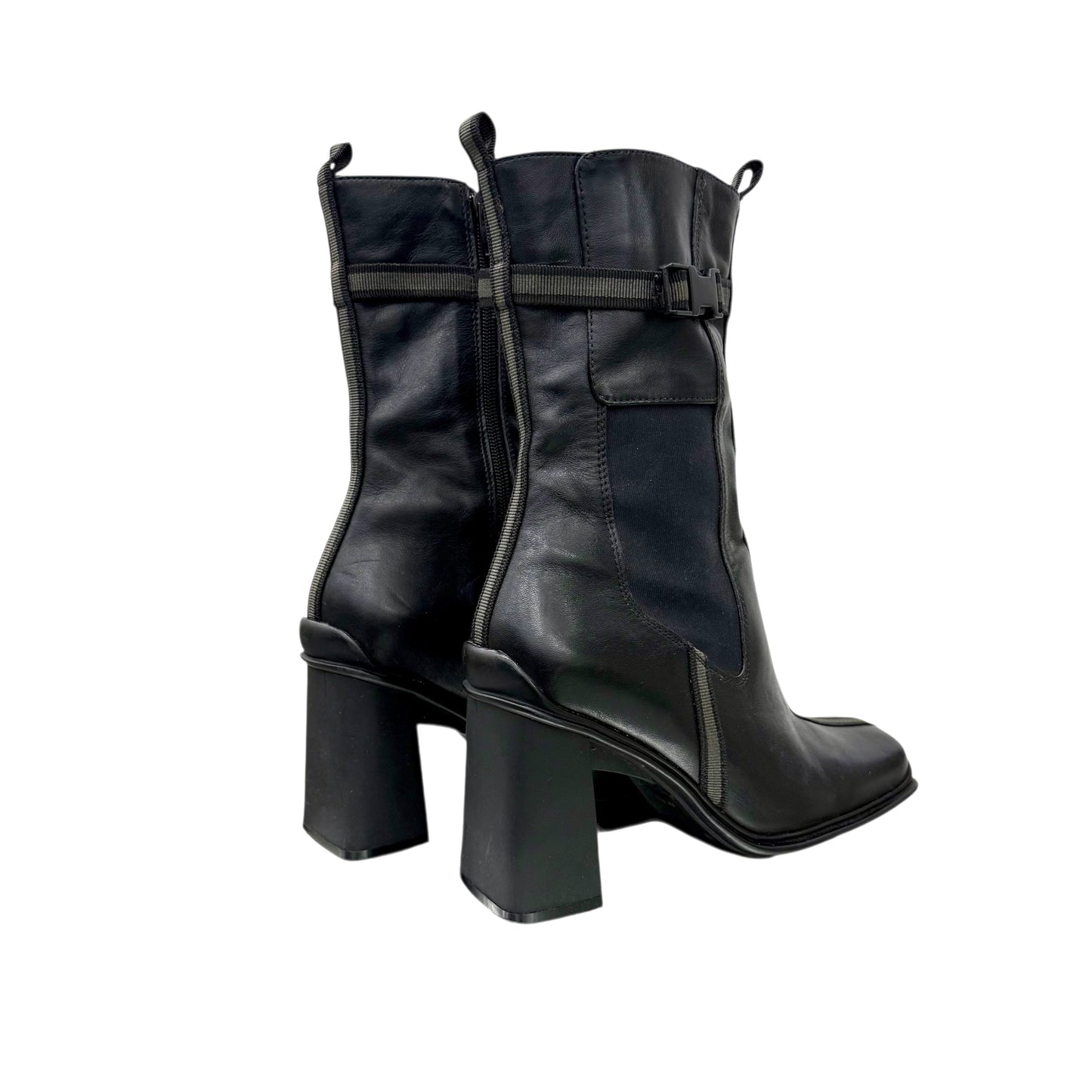 Square toe mid-calf boots