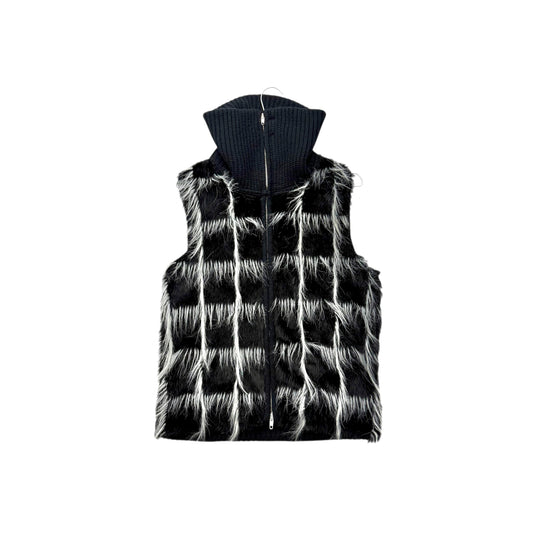 Shaggy faux fur zip up vest
