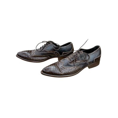Men's pointed croco derbys