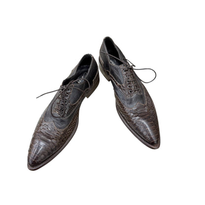 Men's pointed croco derbys