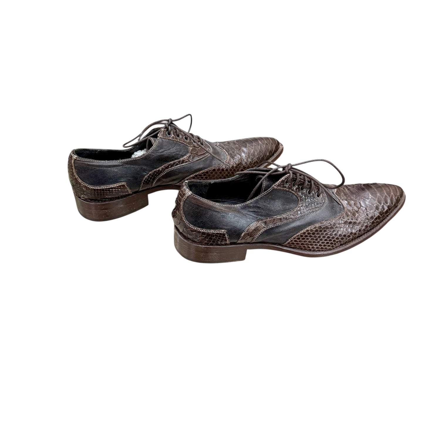 Men's pointed croco derbys