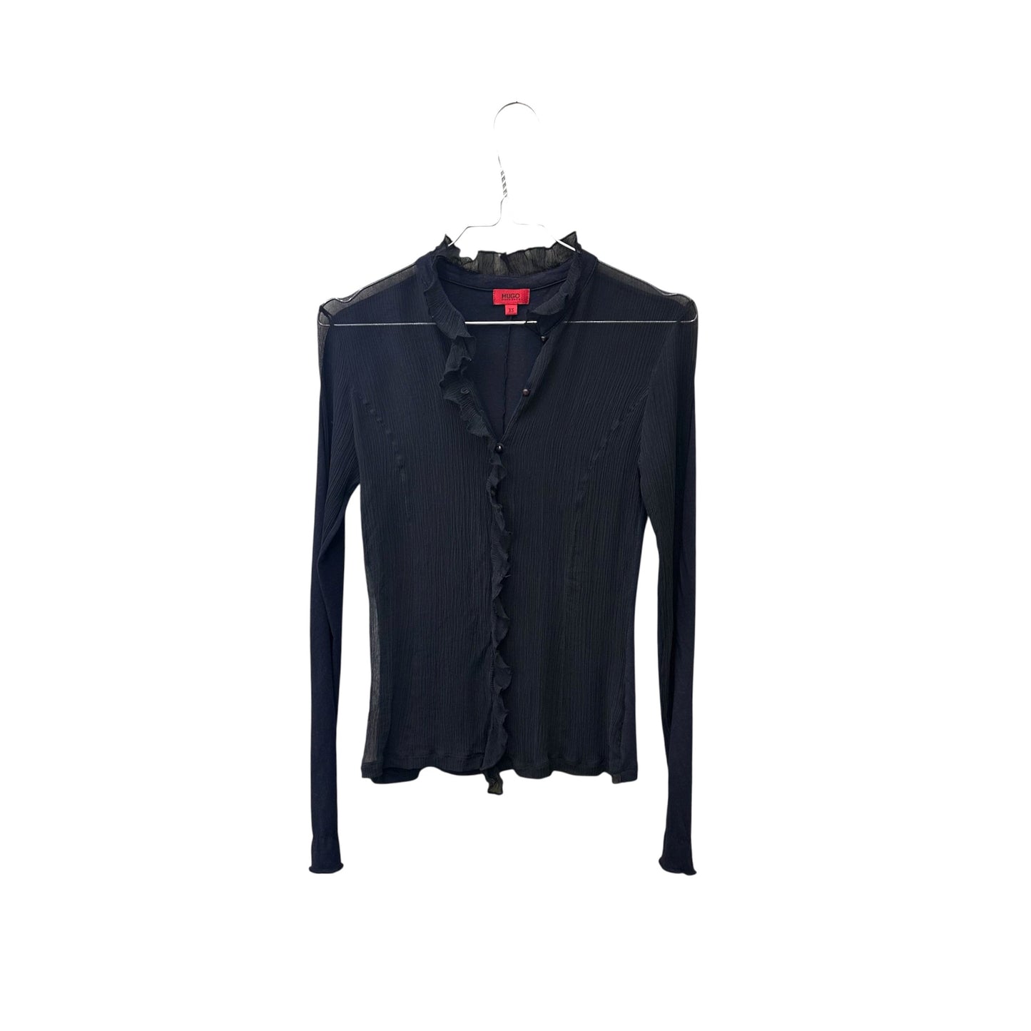 Hugo Boss ruffled sheer blouse