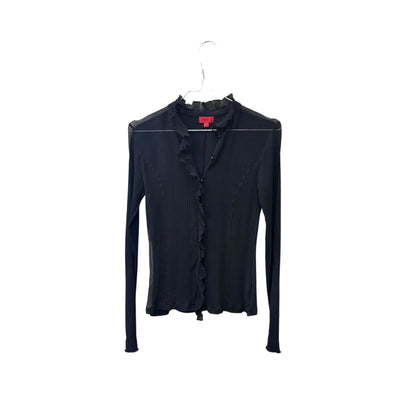 Hugo Boss ruffled sheer blouse