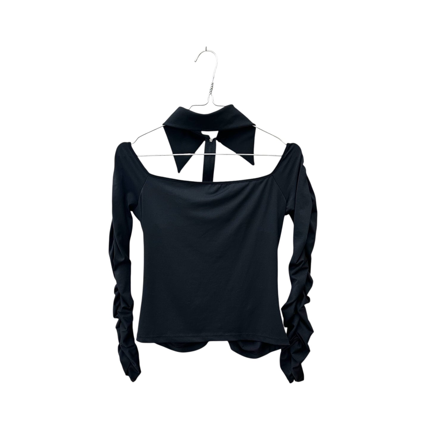 Ruched cut-out longlseeve top