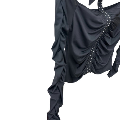Ruched cut-out longlseeve top