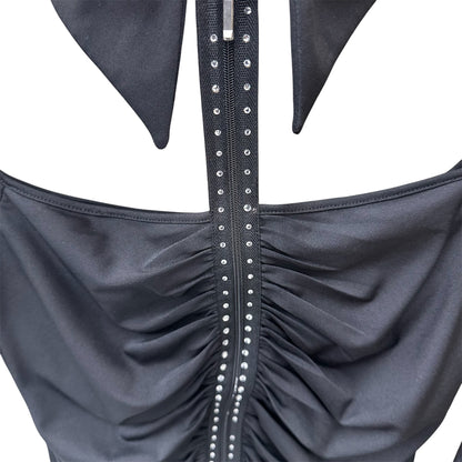 Ruched cut-out longlseeve top