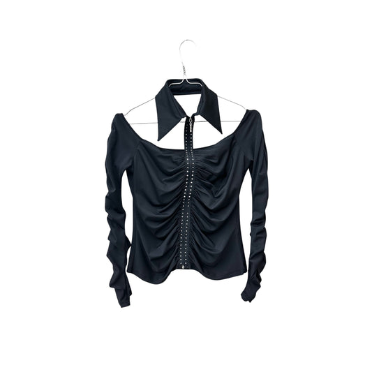 Ruched cut-out longlseeve top