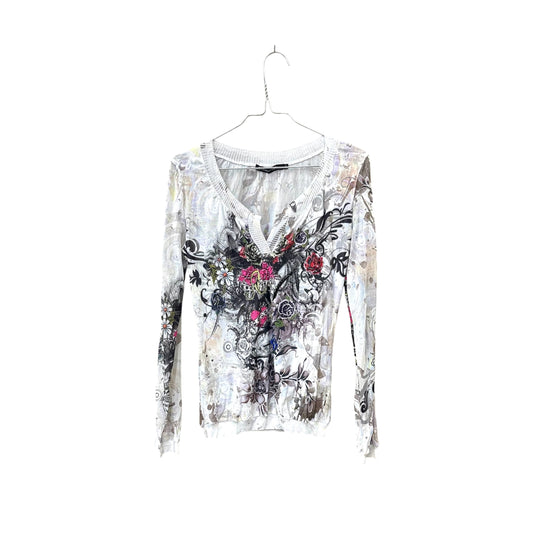 Floral print sheer longsleeve