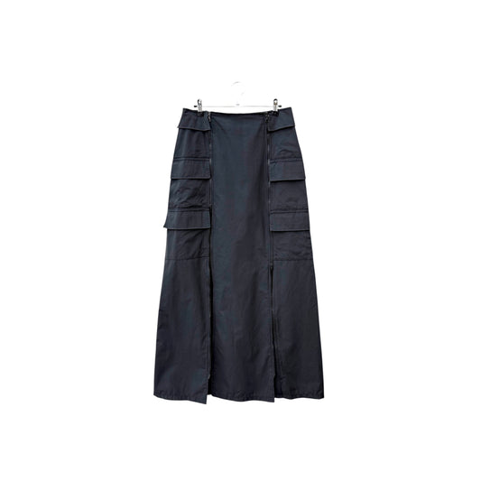 Double zip-up cargo maxi skirt