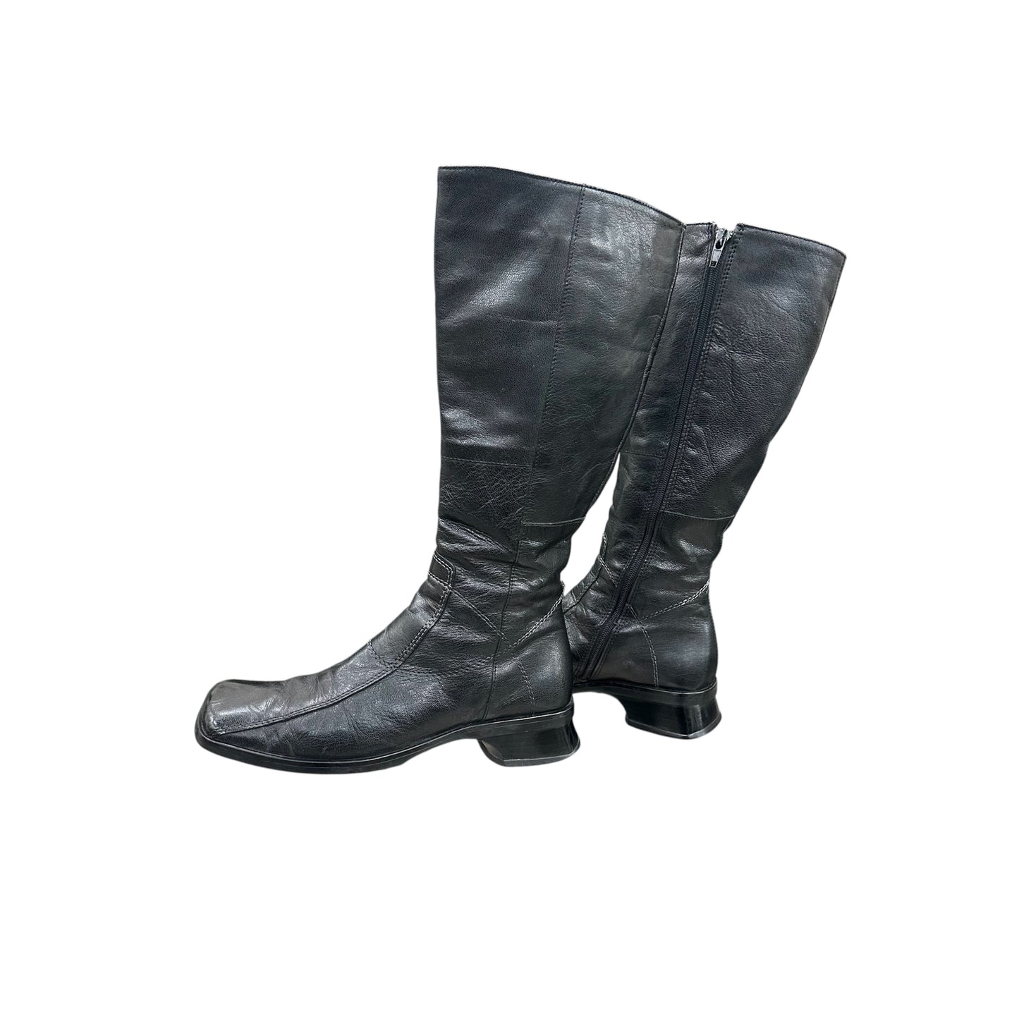 Square-toe knee-high boots