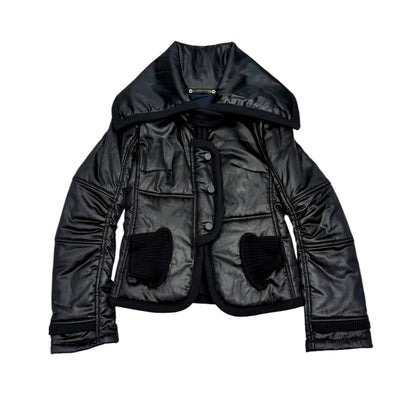 High-neck cropped puffer jacket