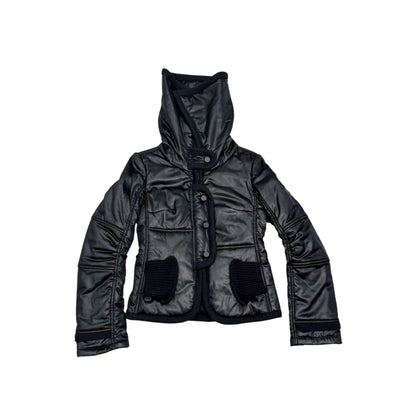 High-neck cropped puffer jacket
