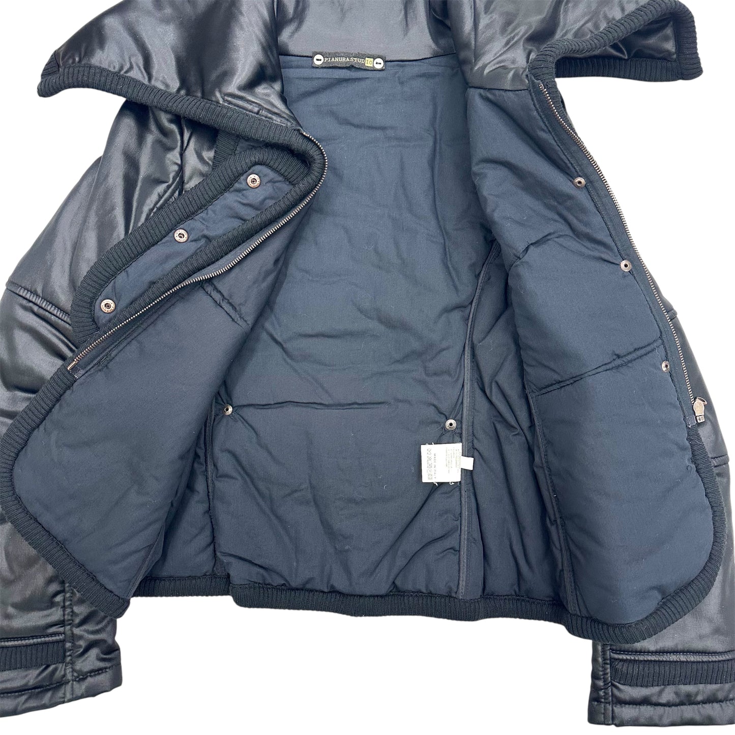 High-neck cropped puffer jacket