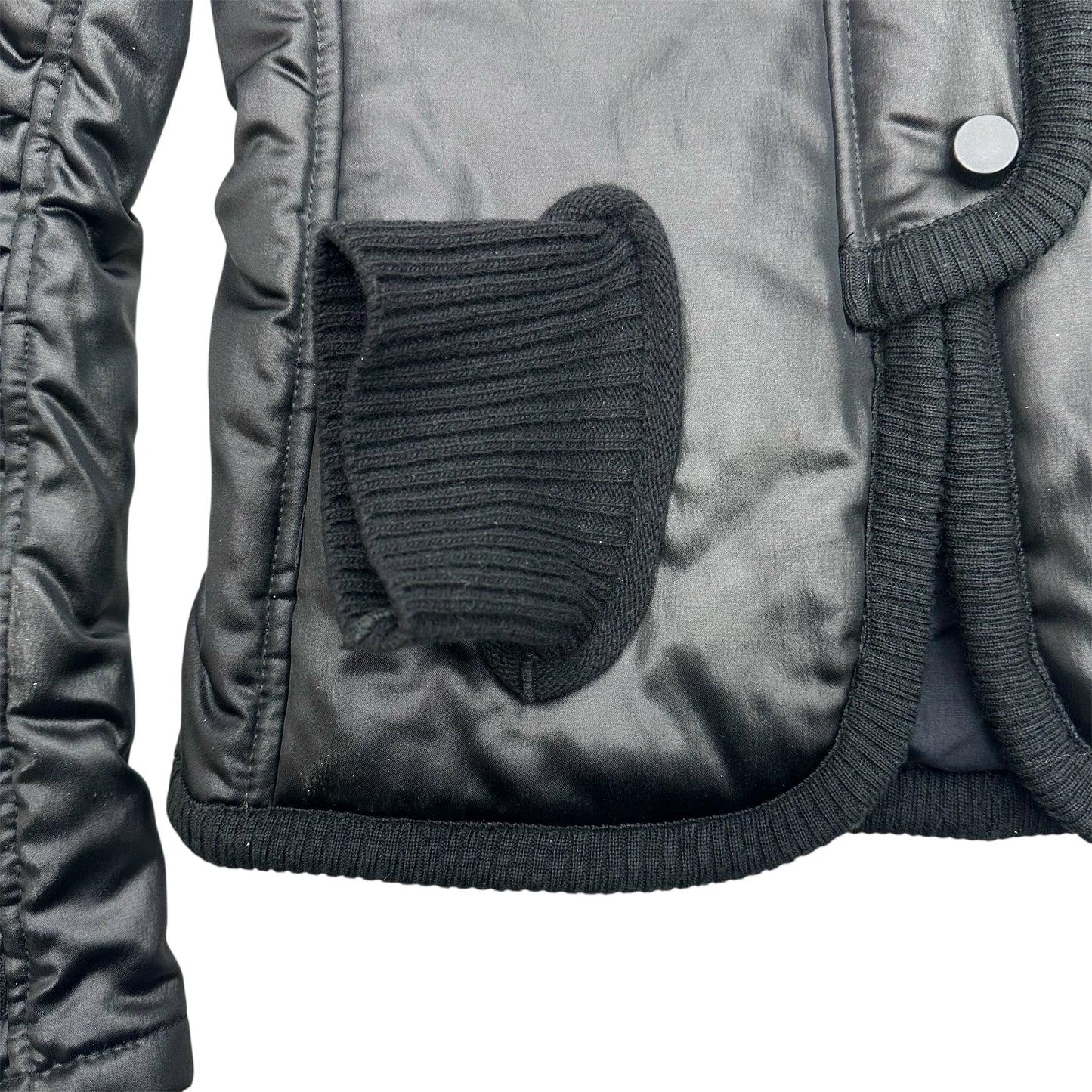 High-neck cropped puffer jacket