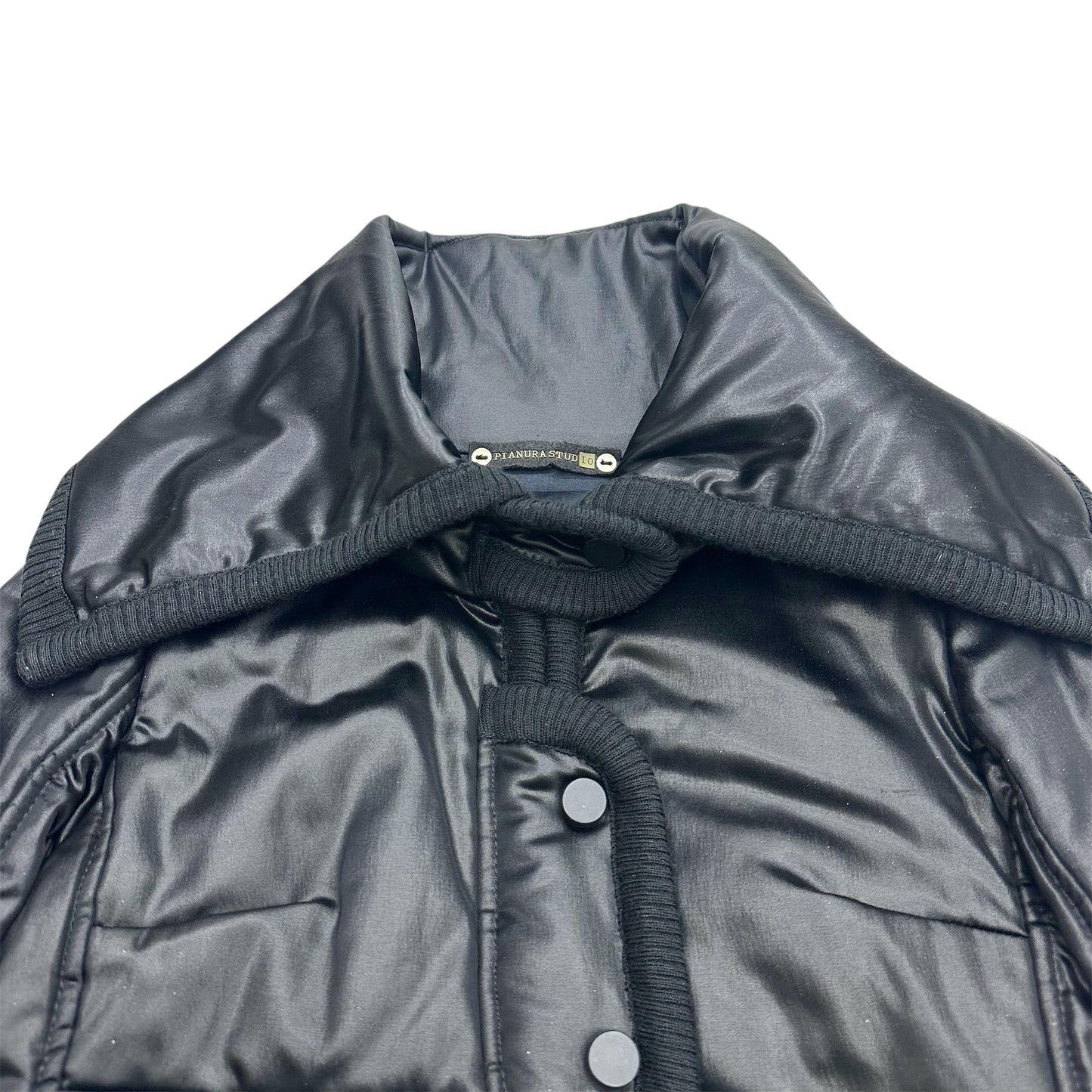 High-neck cropped puffer jacket