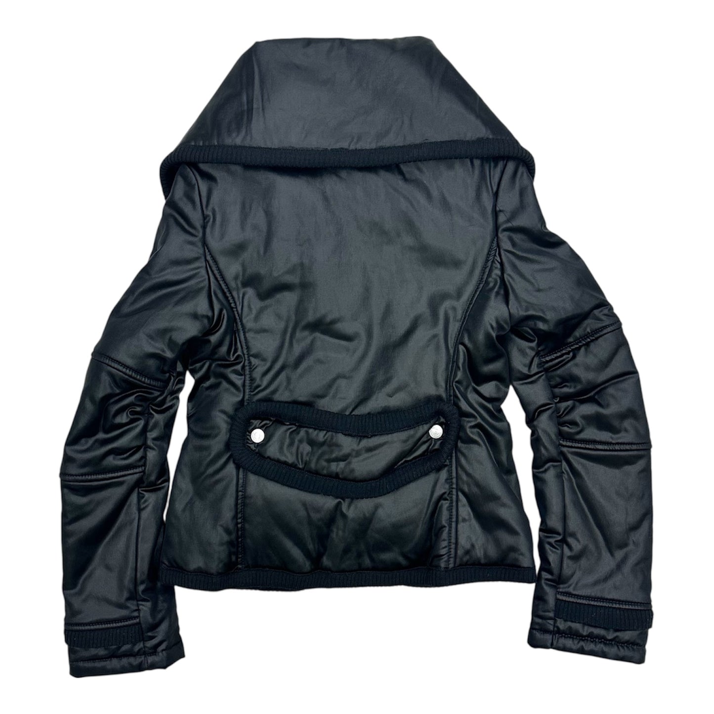 High-neck cropped puffer jacket
