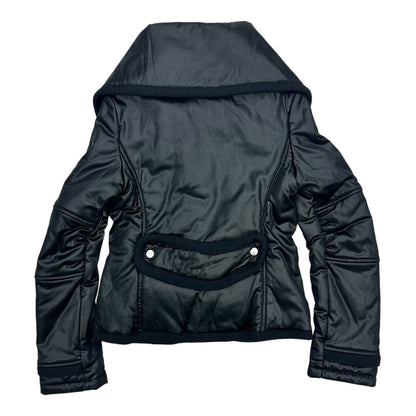 High-neck cropped puffer jacket