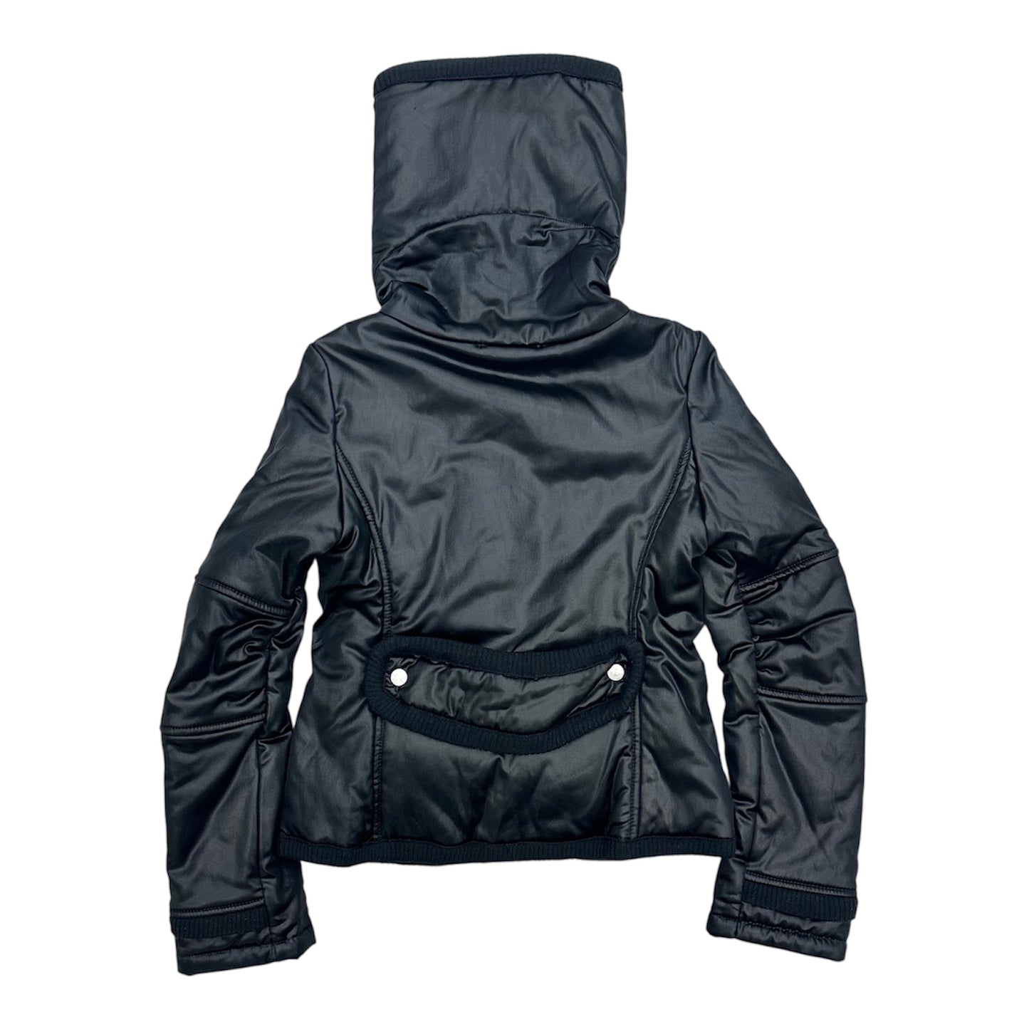 High-neck cropped puffer jacket