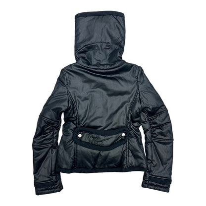 High-neck cropped puffer jacket