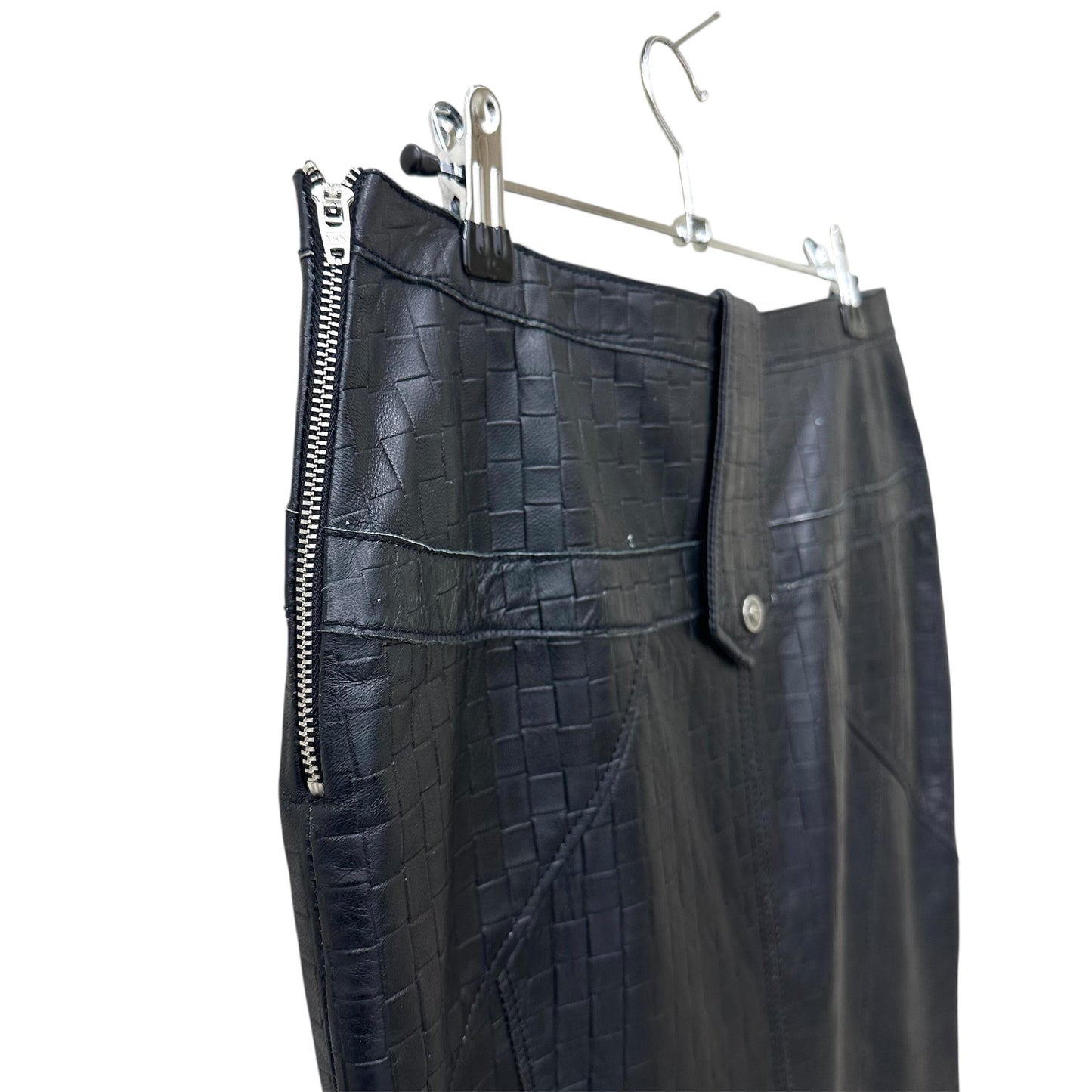 Versace leather midi skirt