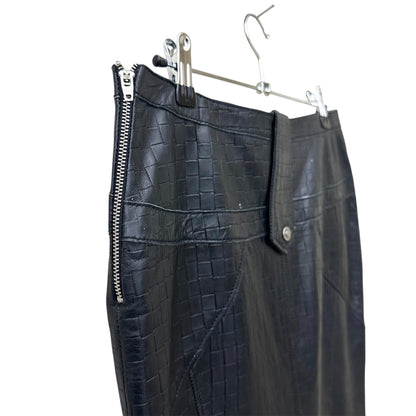 Versace leather midi skirt