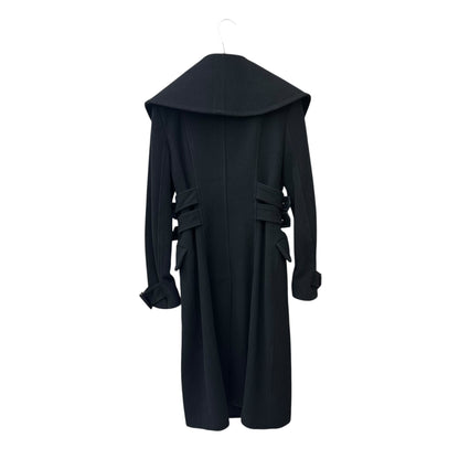 Buckled wool trench coat