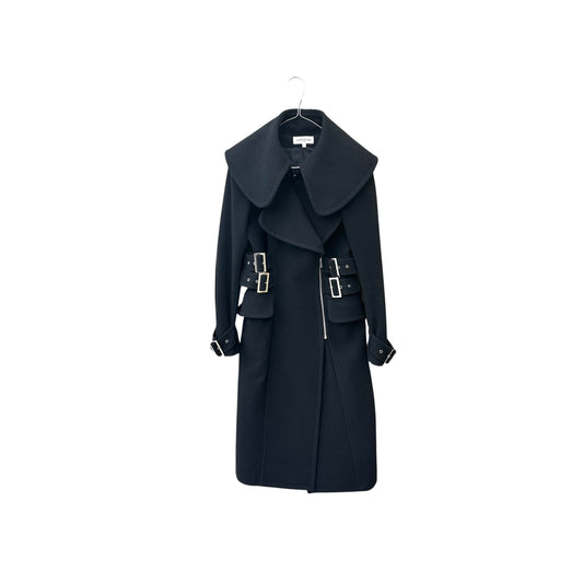 Buckled wool trench coat